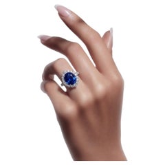 Natural Sapphire Diamond Ring Size 7 14k Gold 9.76 TCW Certified