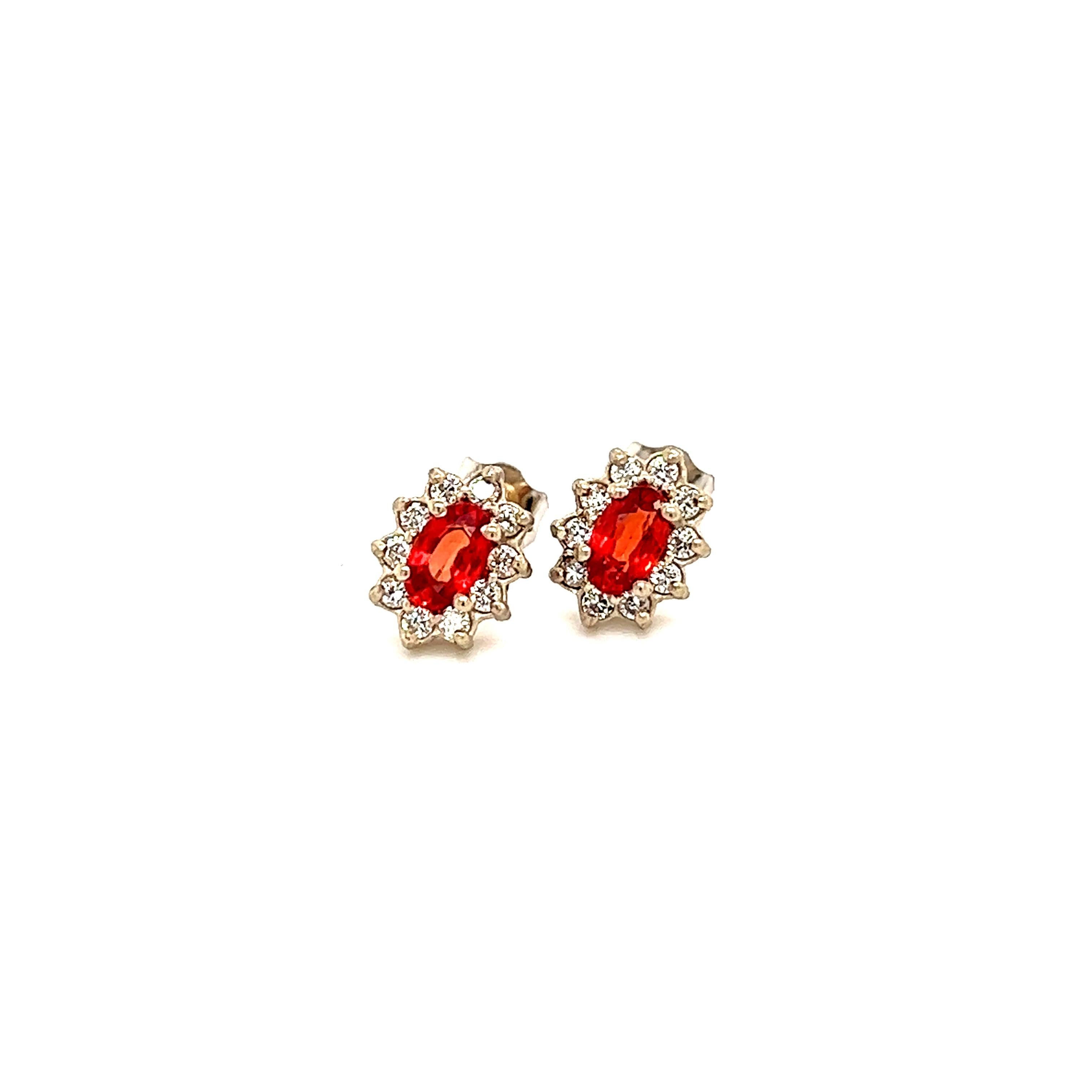Women's Natural Sapphire Diamond Stud Earrings 14k Gold 0.70 TCW Certified For Sale