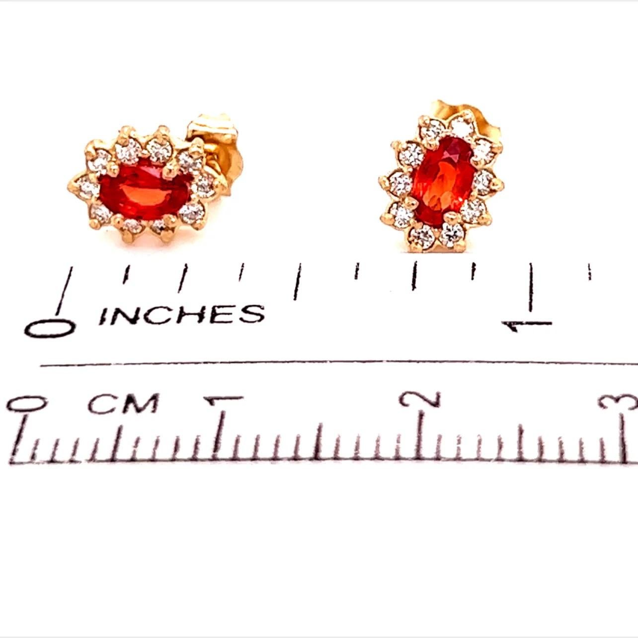 Clous d'oreilles en or 14 carats avec saphir naturel et diamant certifié 0,80 TCW en vente 5