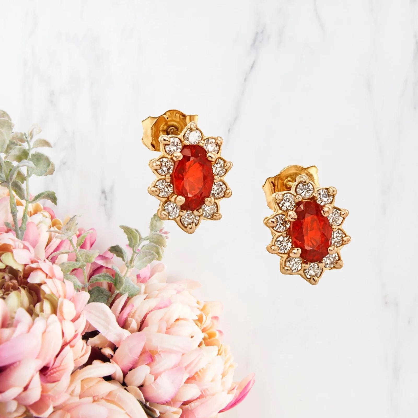 Clous d'oreilles en or 14 carats avec saphir naturel et diamant certifié 0,80 TCW en vente 2