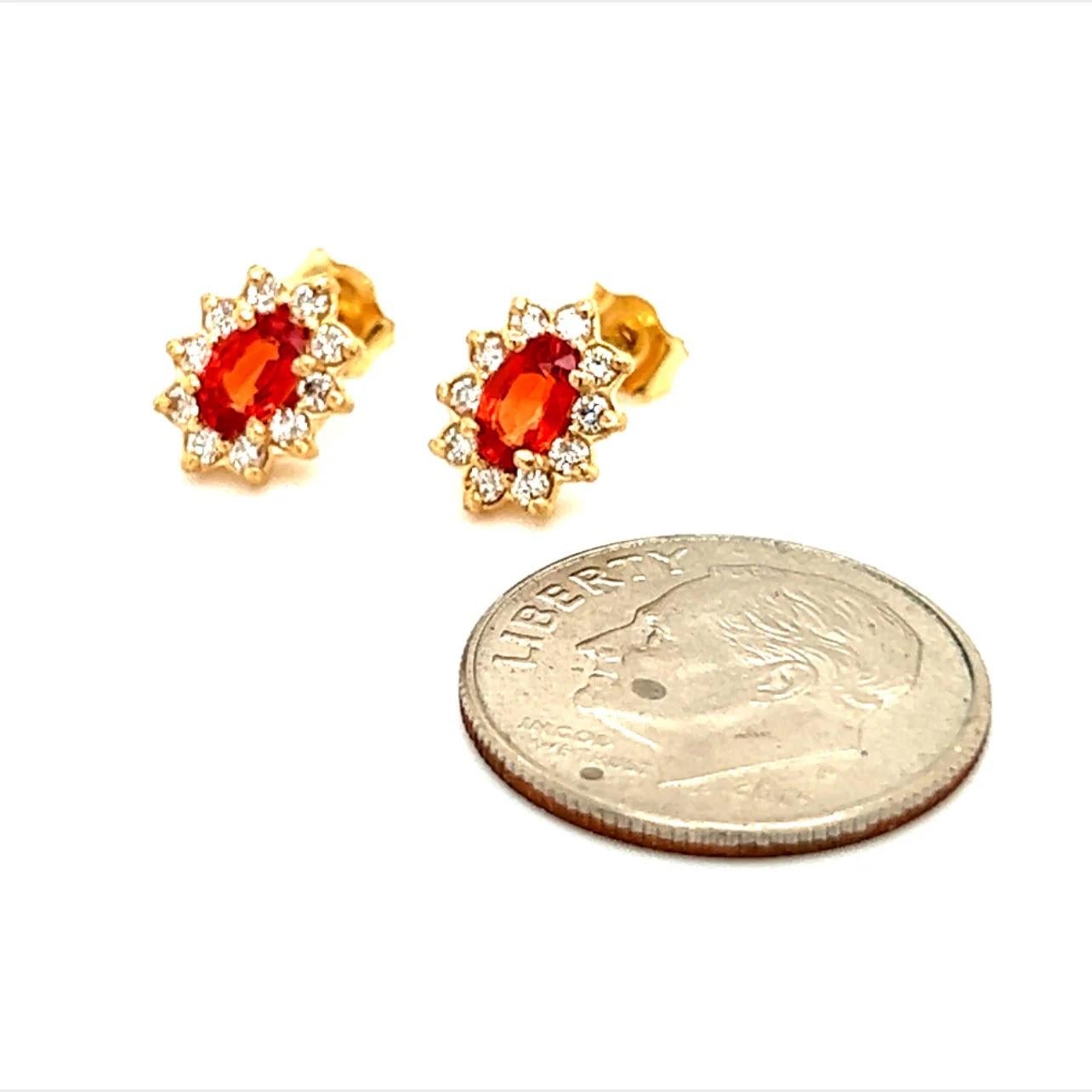 Clous d'oreilles en or 14 carats avec saphir naturel et diamant certifié 0,80 TCW en vente 4