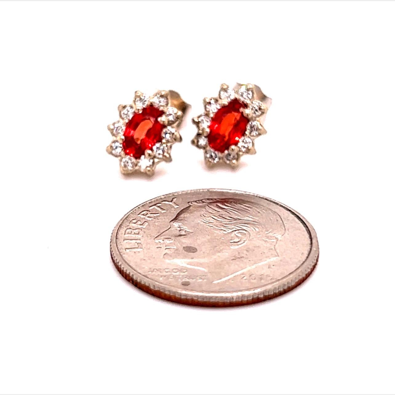 Orecchini con zaffiro naturale e diamante in oro 14k 0,90 TCW certificati in vendita 1