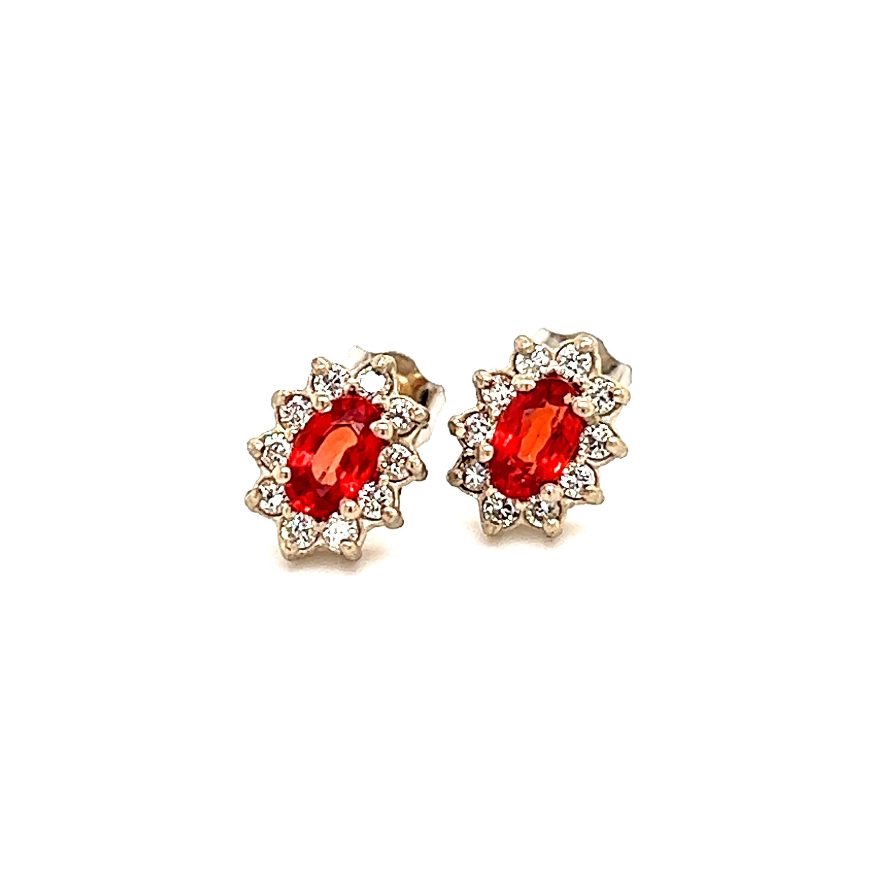 Orecchini con zaffiro naturale e diamante in oro 14k 0,90 TCW certificati in vendita 2