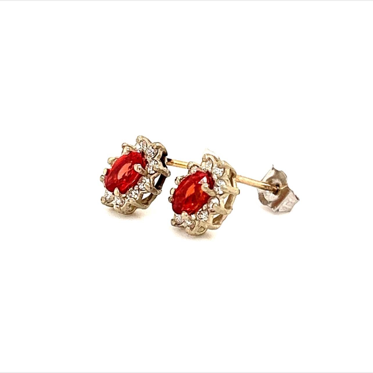 Orecchini con zaffiro naturale e diamante in oro 14k 0,90 TCW certificati in vendita 4