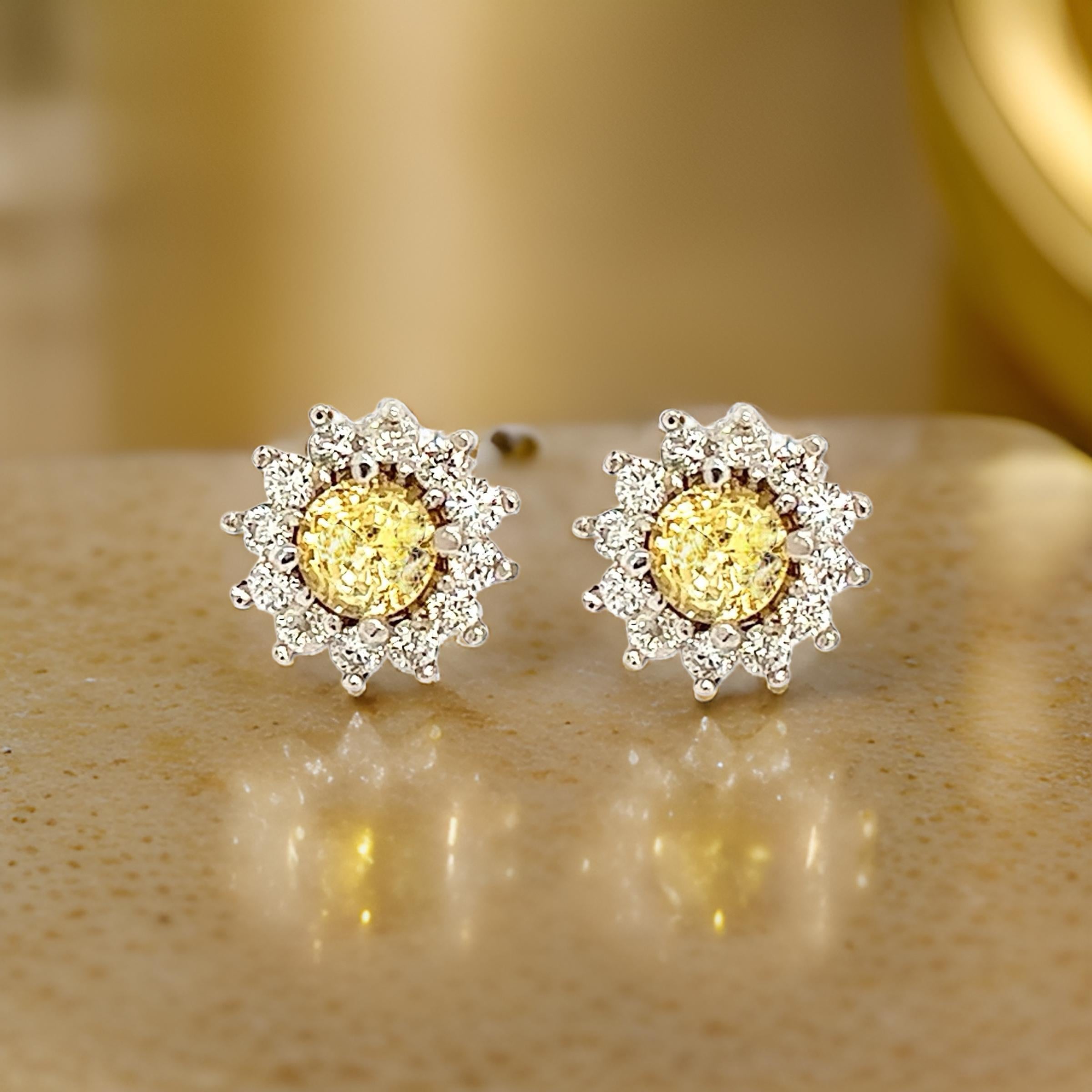 Orecchini con zaffiro naturale e diamante in oro 14k 2,91 TCW certificati in vendita 5