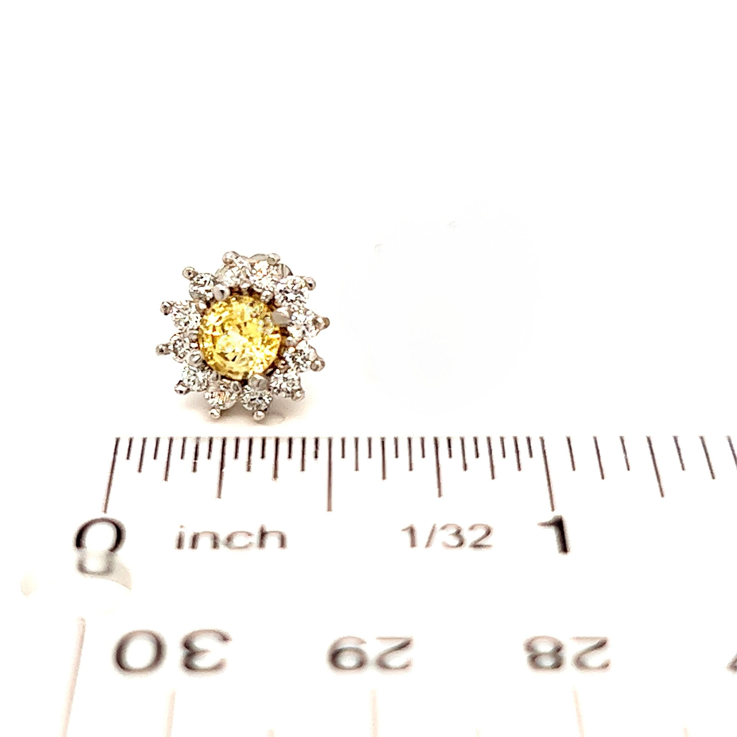 Orecchini con zaffiro naturale e diamante in oro 14k 2,91 TCW certificati in vendita 6