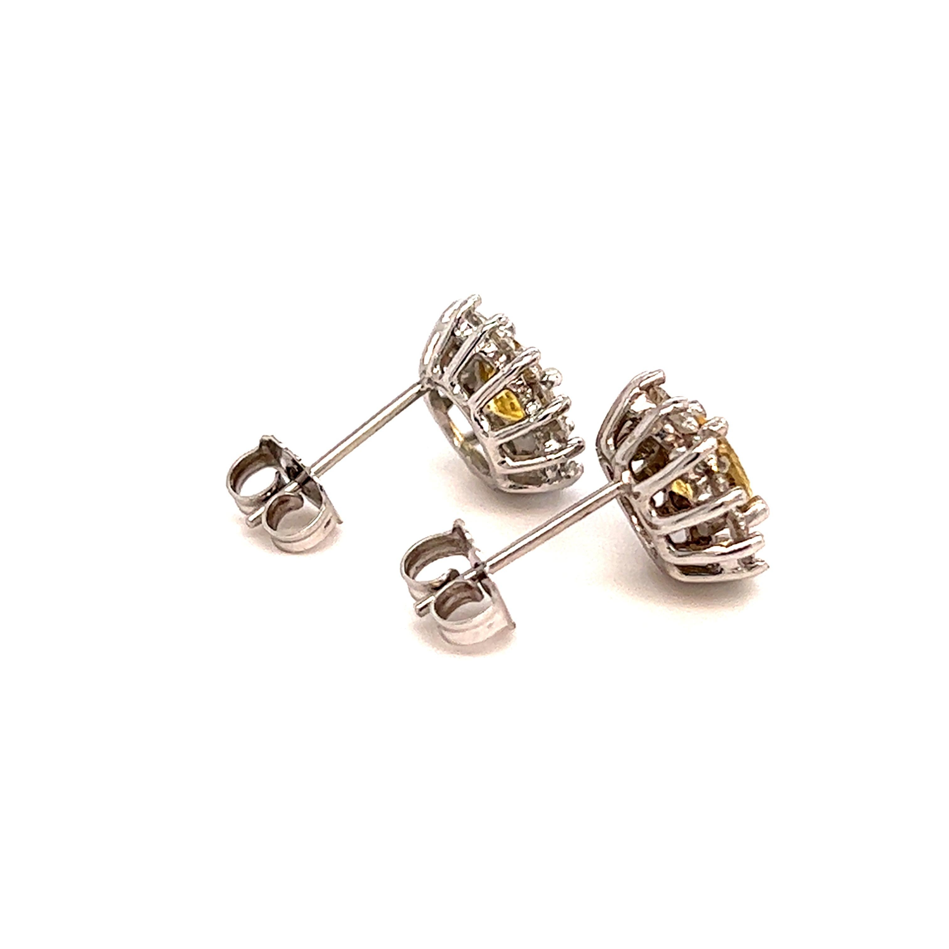 Orecchini con zaffiro naturale e diamante in oro 14k 2,91 TCW certificati in vendita 4
