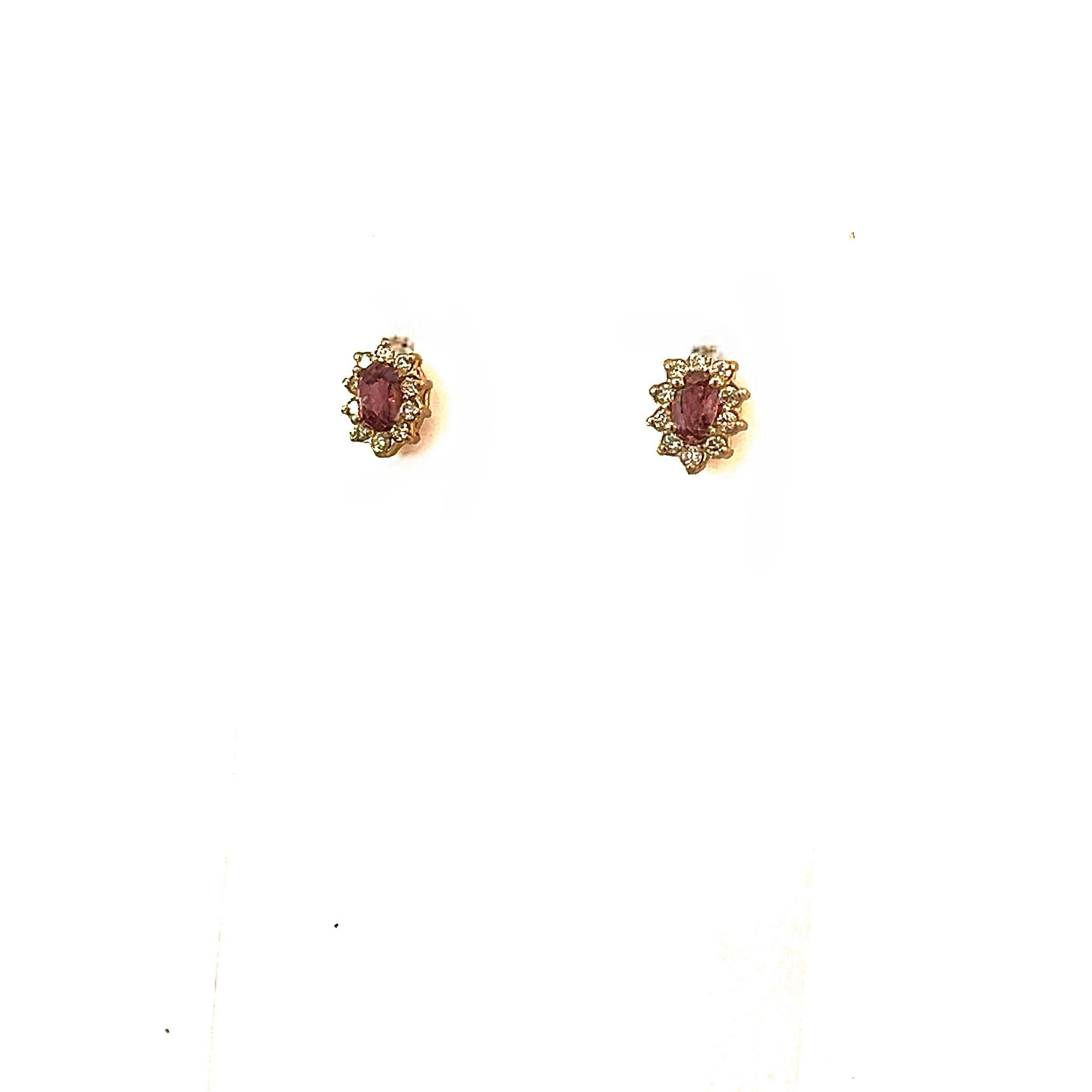 Orecchini con zaffiro naturale e diamante in oro 14k W 0,90 TCW certificati in vendita 2