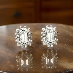 Orecchini con zaffiro naturale e diamante in oro 14k W 0,94 TCW certificati