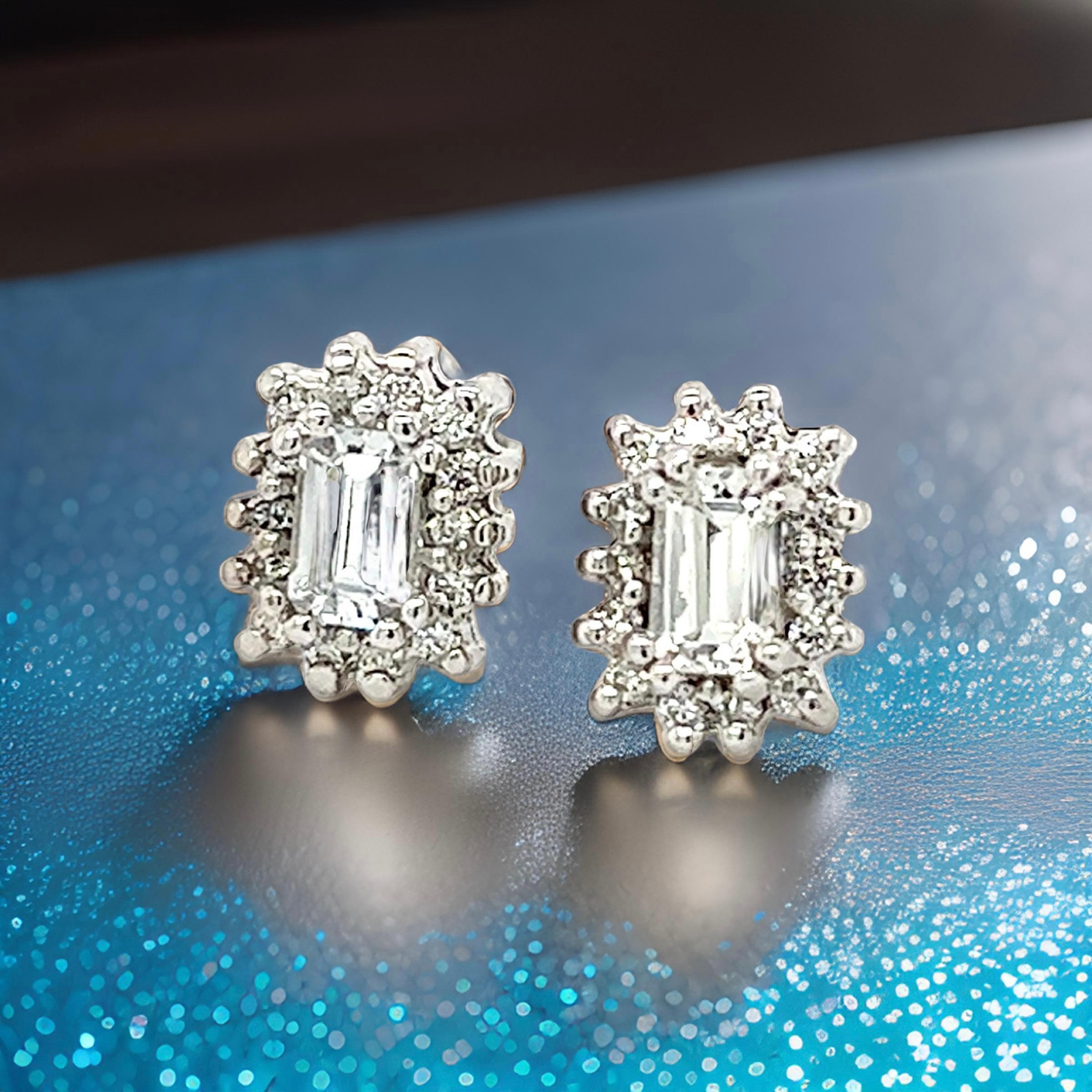 Clous d'oreilles en or 14 carats avec saphir naturel et diamants certifiés TCW 0,94 carat Pour femmes en vente
