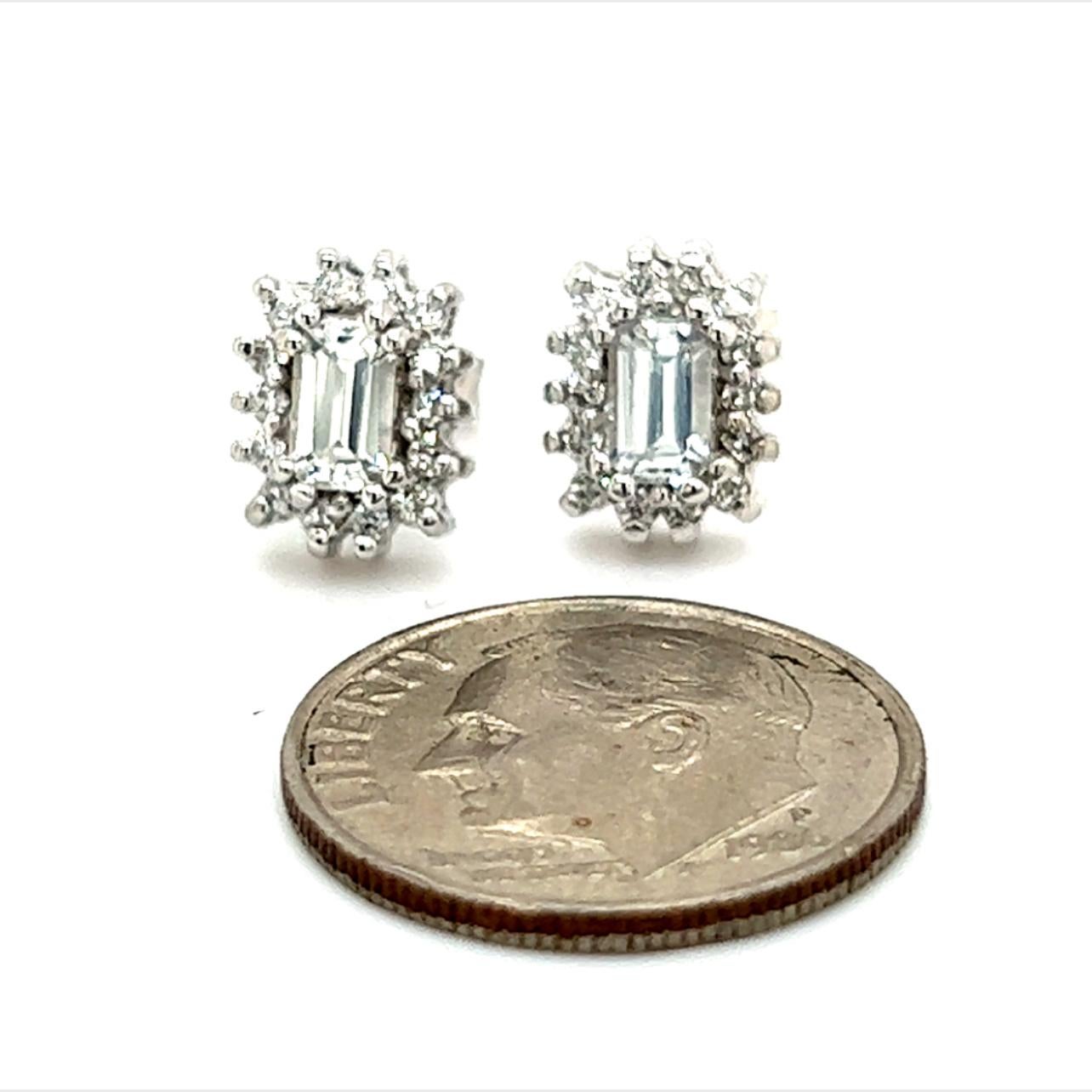 Natural Sapphire Diamond Stud Earrings 14k W Gold 0.94 TCW Certified For Sale 1
