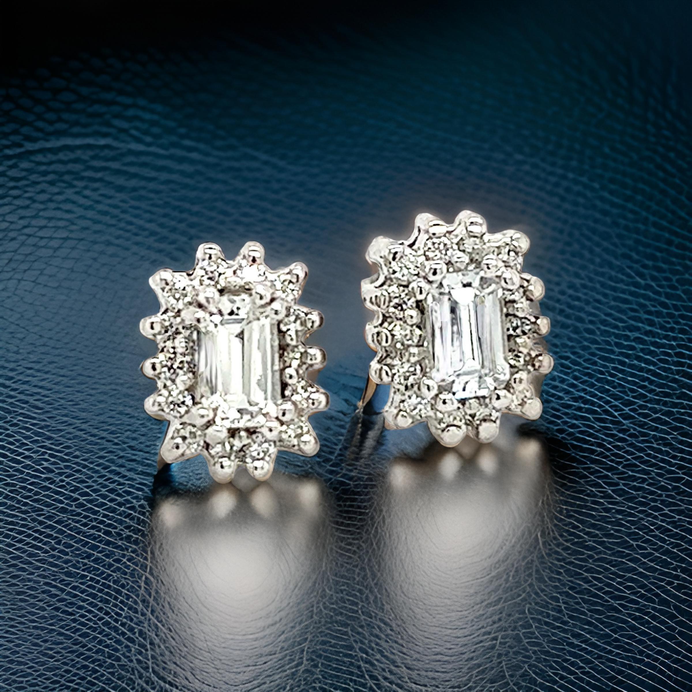Clous d'oreilles en or 14 carats avec saphir naturel et diamants certifiés TCW 0,94 carat en vente 1