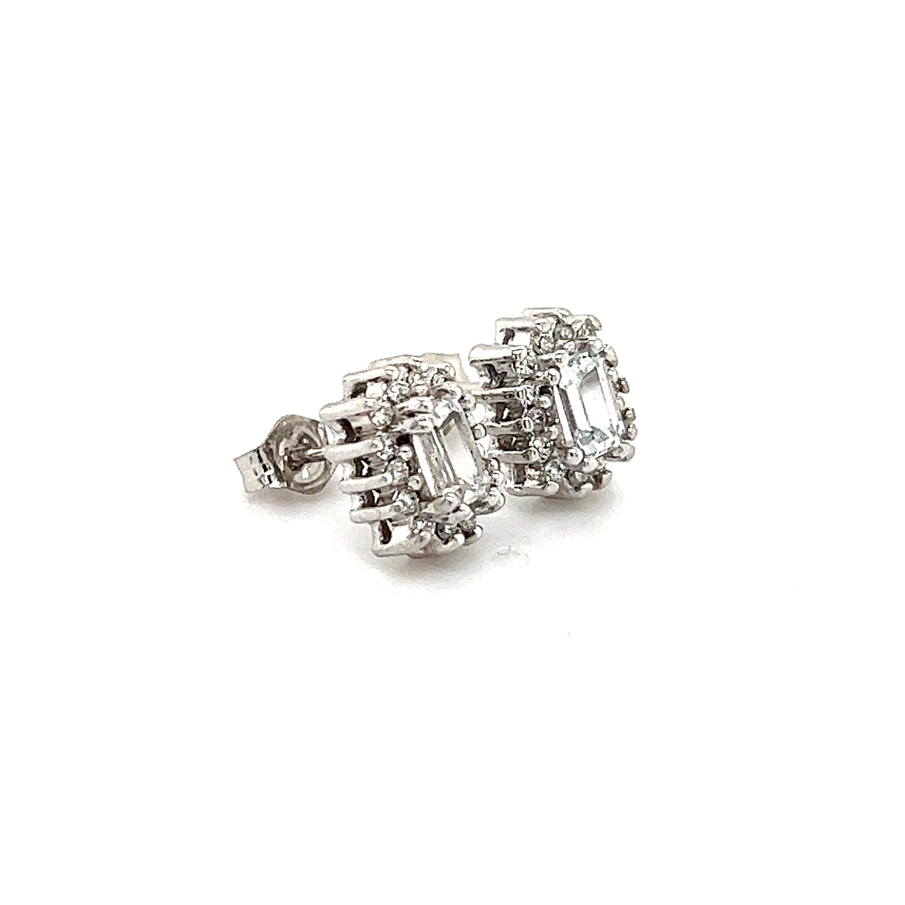 Natural Sapphire Diamond Stud Earrings 14k W Gold 0.94 TCW Certified For Sale 2