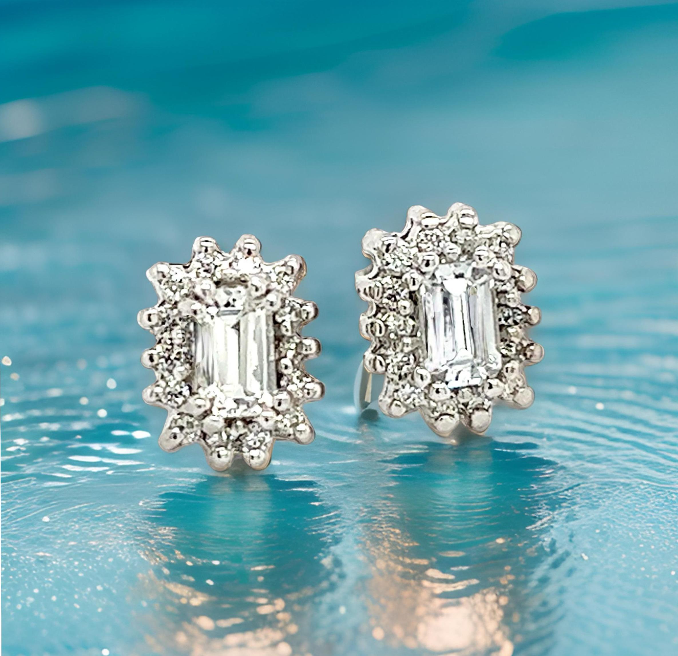 Clous d'oreilles en or 14 carats avec saphir naturel et diamants certifiés TCW 0,94 carat en vente 3