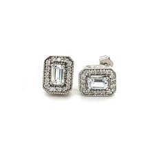 Orecchini con zaffiro naturale e diamante in oro 14k W 0,96 TCW certificati