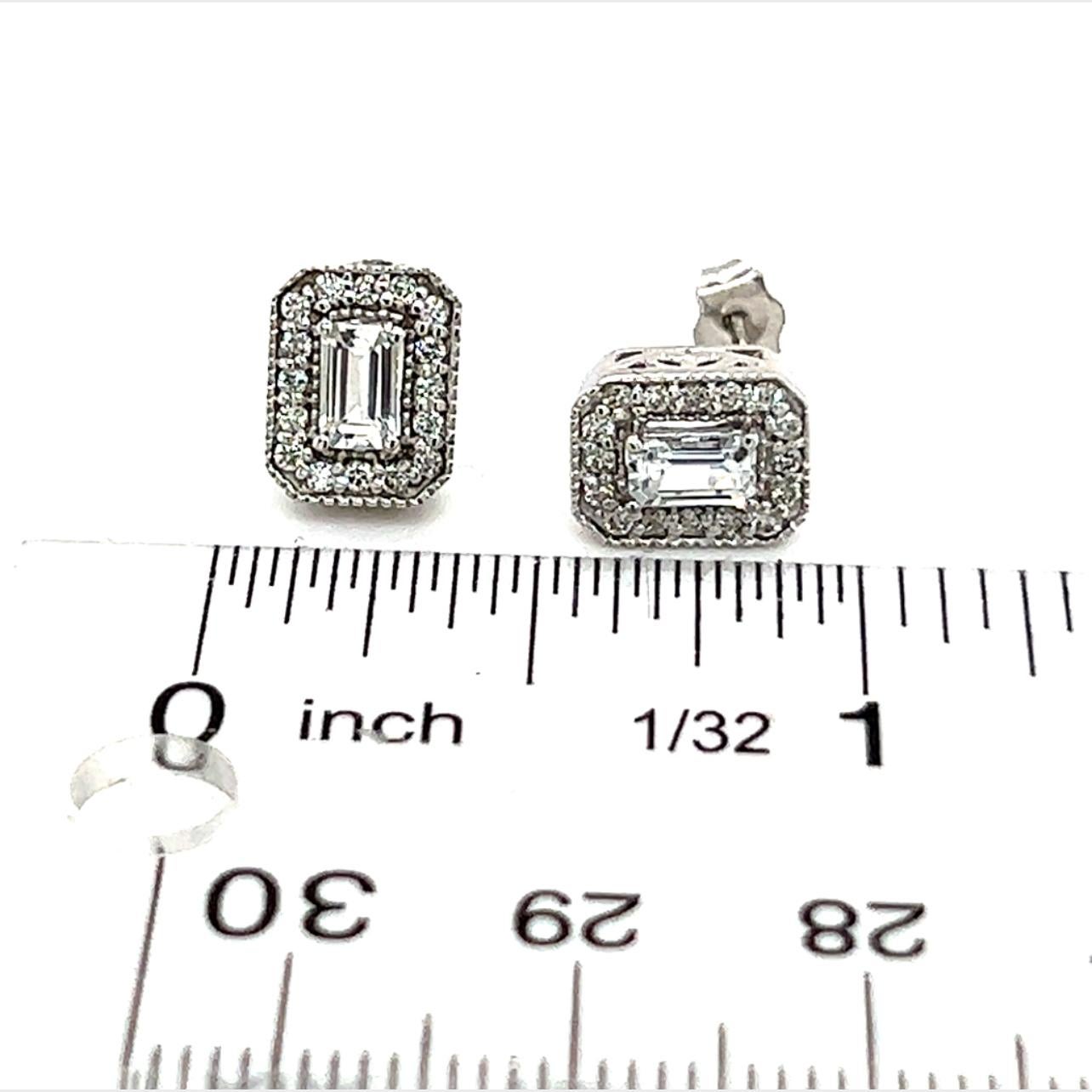 Clous d'oreilles en or 14 carats avec saphir naturel et diamants, certifiés TCW 0,96 carat Neuf - En vente à Brooklyn, NY