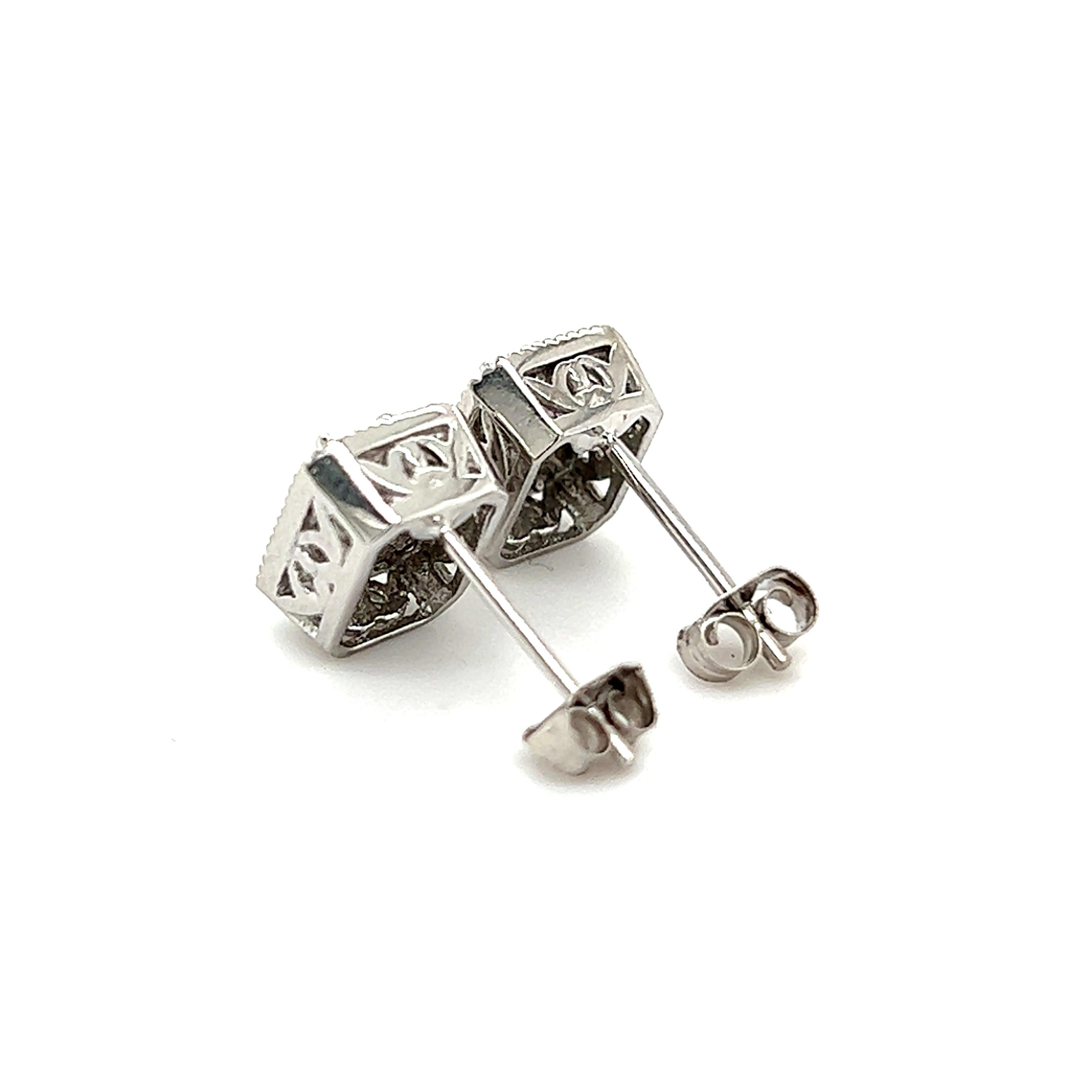 Clous d'oreilles en or 14 carats avec saphir naturel et diamants, certifiés TCW 0,96 carat en vente 2