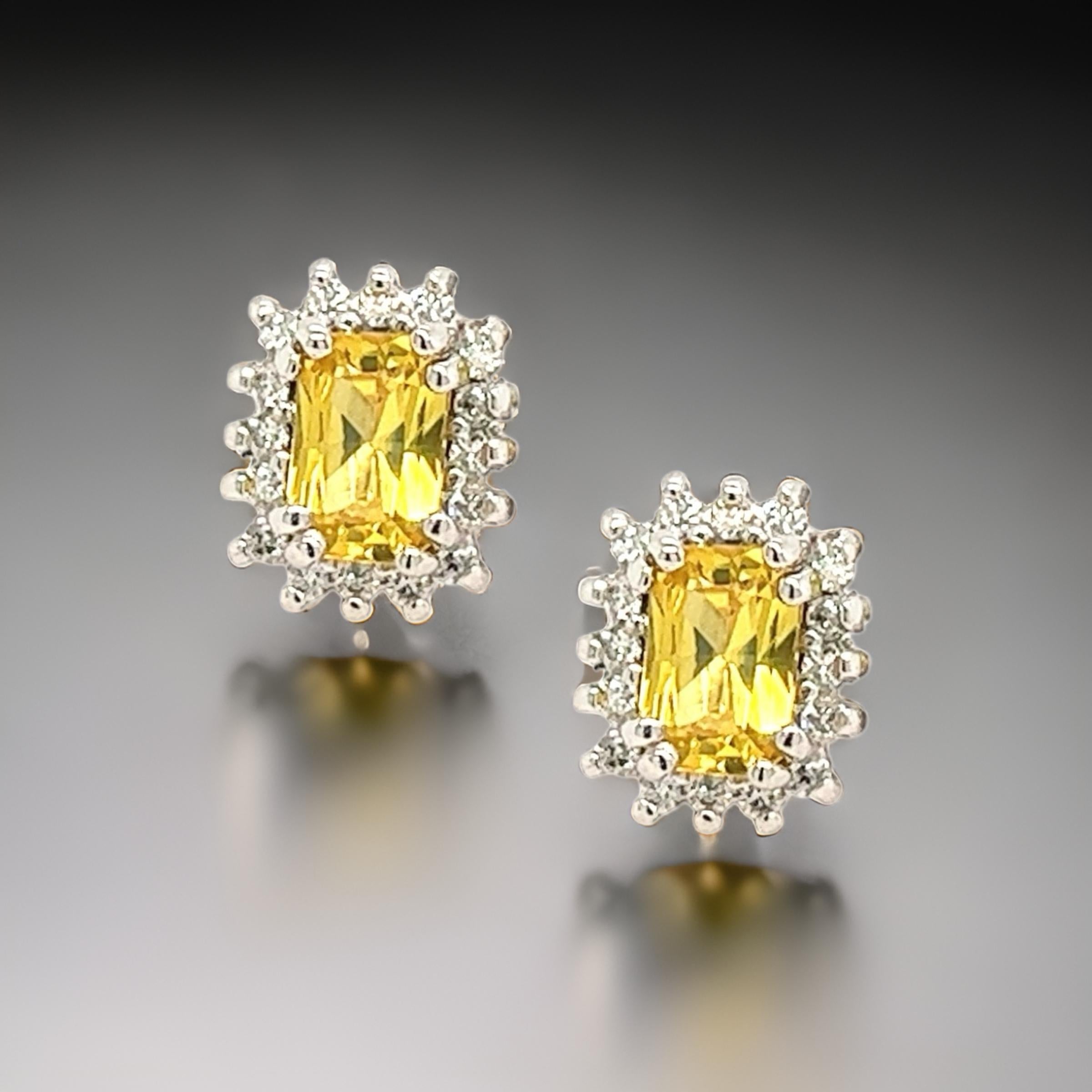 Orecchini con zaffiro naturale e diamante in oro 14k W 1,71 TCW certificati in vendita 5