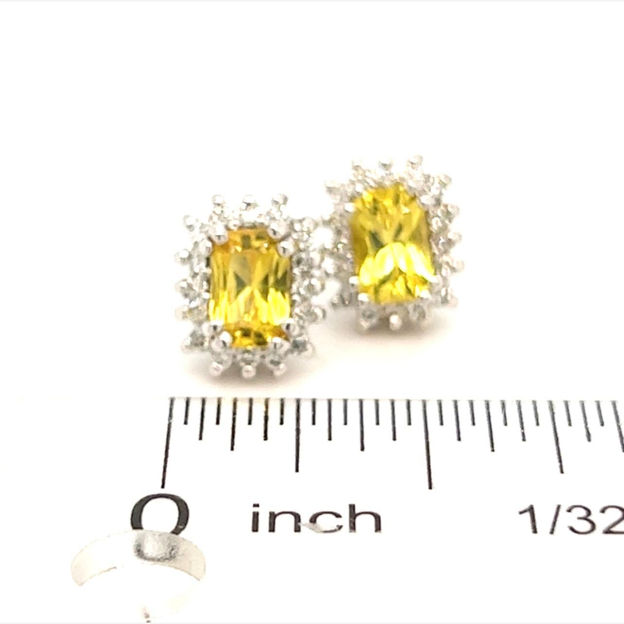 Orecchini con zaffiro naturale e diamante in oro 14k W 1,71 TCW certificati in vendita 11