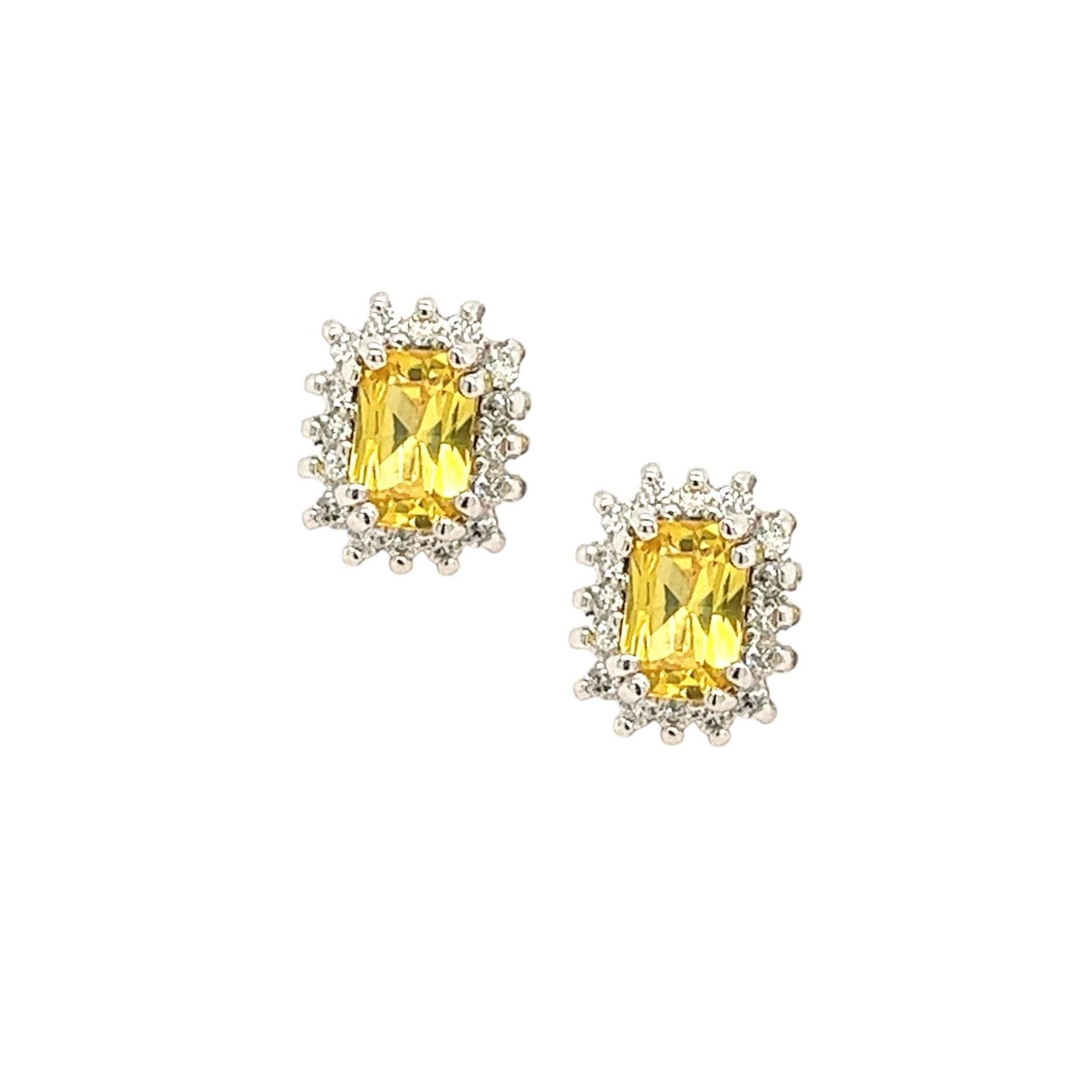 Taglio brillante Orecchini con zaffiro naturale e diamante in oro 14k W 1,71 TCW certificati in vendita