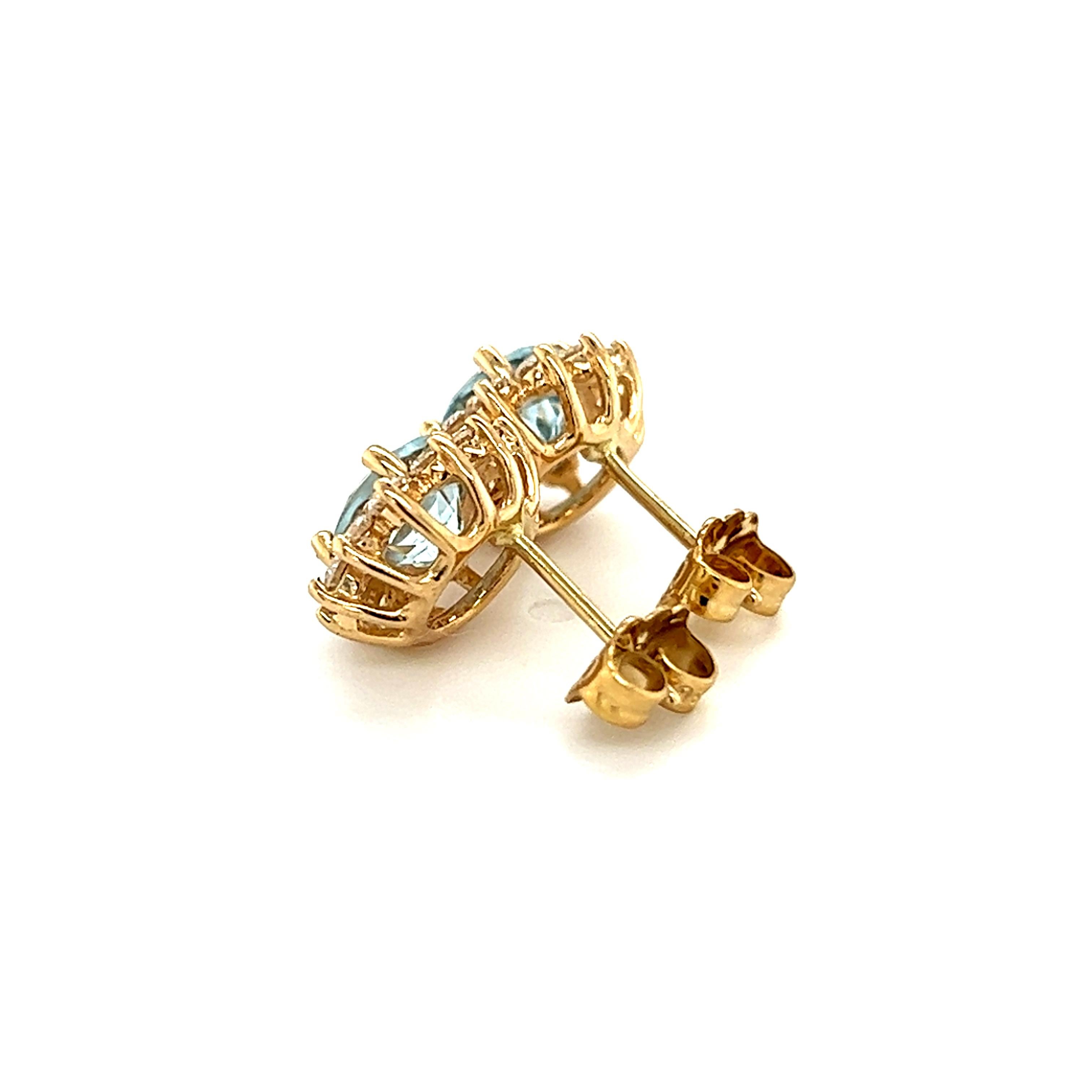 Oval Cut Natural Sapphire Diamond Stud Earrings 14k W Gold 4.98 Tcw Certified For Sale