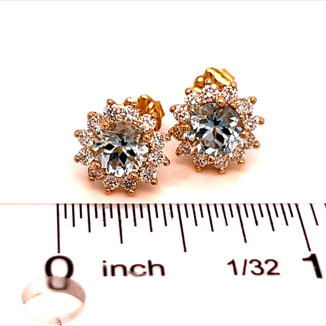 Natural Sapphire Diamond Stud Earrings 14k W Gold 4.98 Tcw Certified In New Condition For Sale In Brooklyn, NY