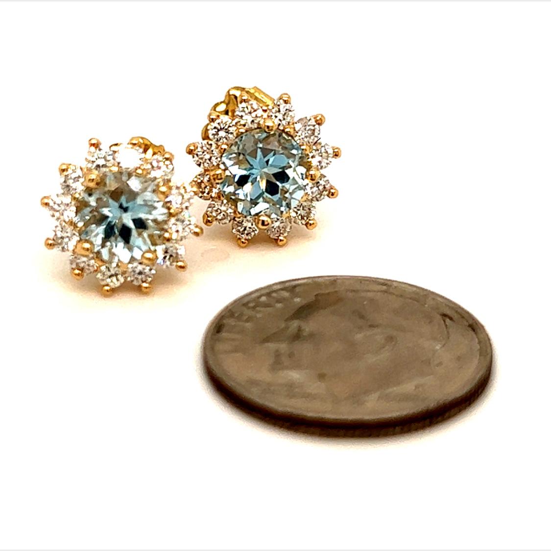 Women's Natural Sapphire Diamond Stud Earrings 14k W Gold 4.98 Tcw Certified For Sale