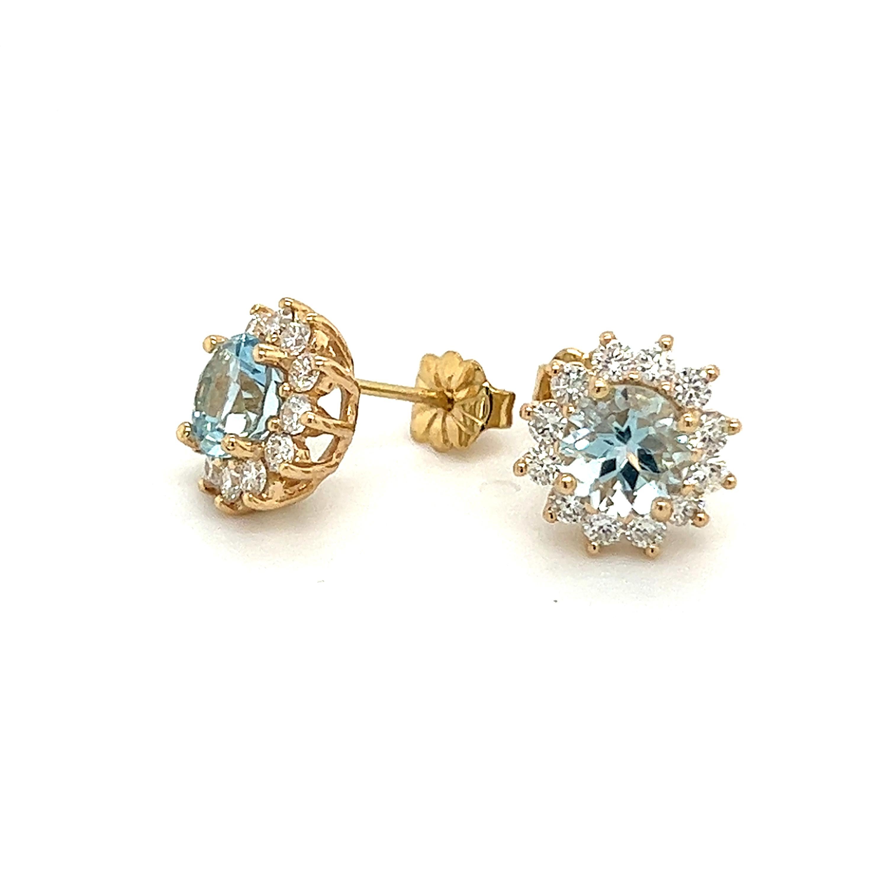 Natural Sapphire Diamond Stud Earrings 14k W Gold 4.98 Tcw Certified For Sale 3