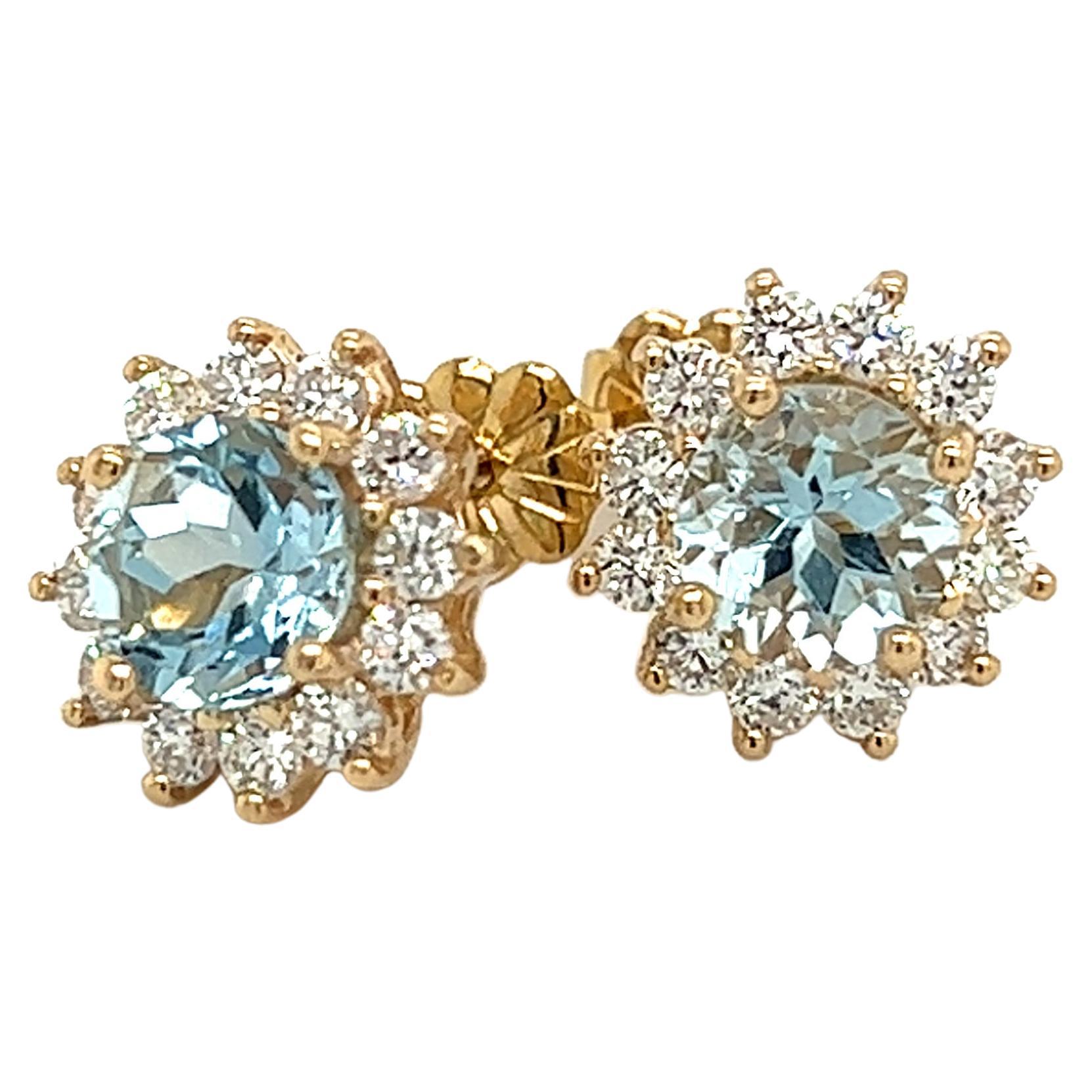 Natural Sapphire Diamond Stud Earrings 14k W Gold 0.96 TCW Certified