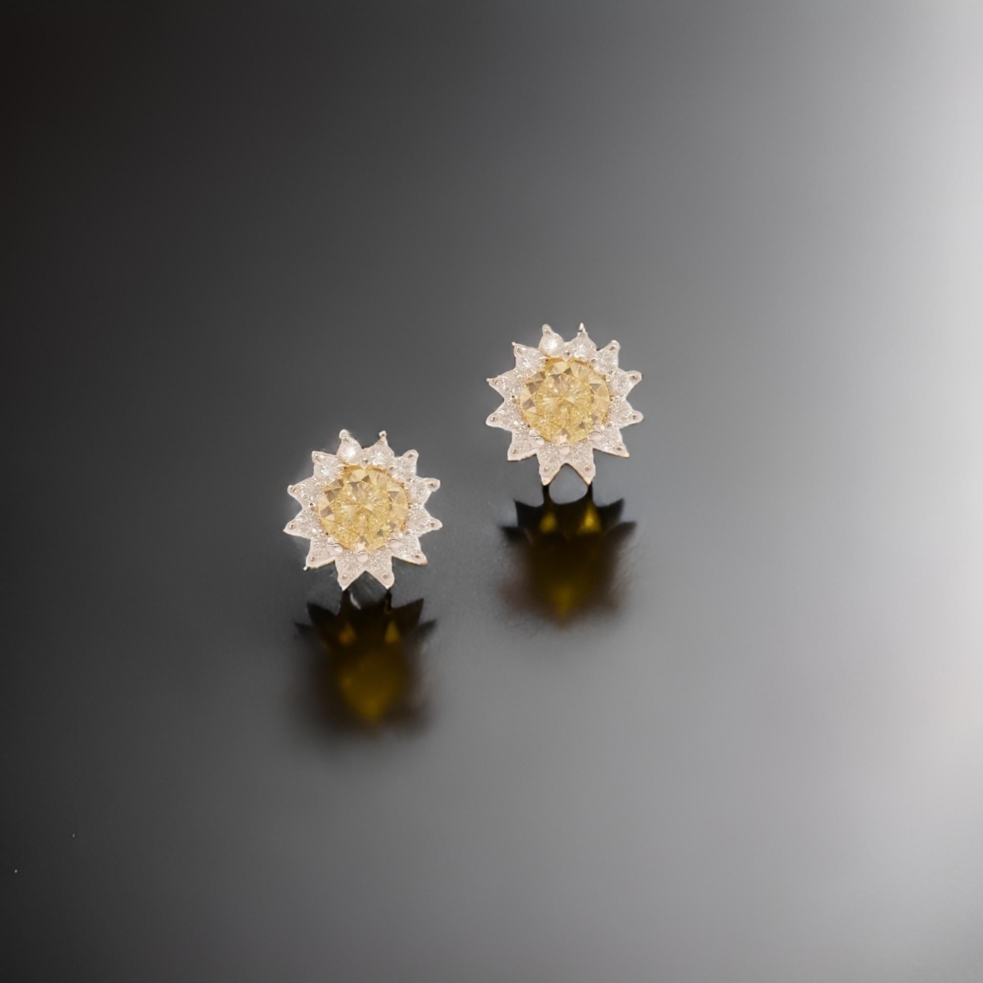 Boucles d'oreilles saphir naturel et diamant en or jaune 14k 2 TCW Certified en vente 6