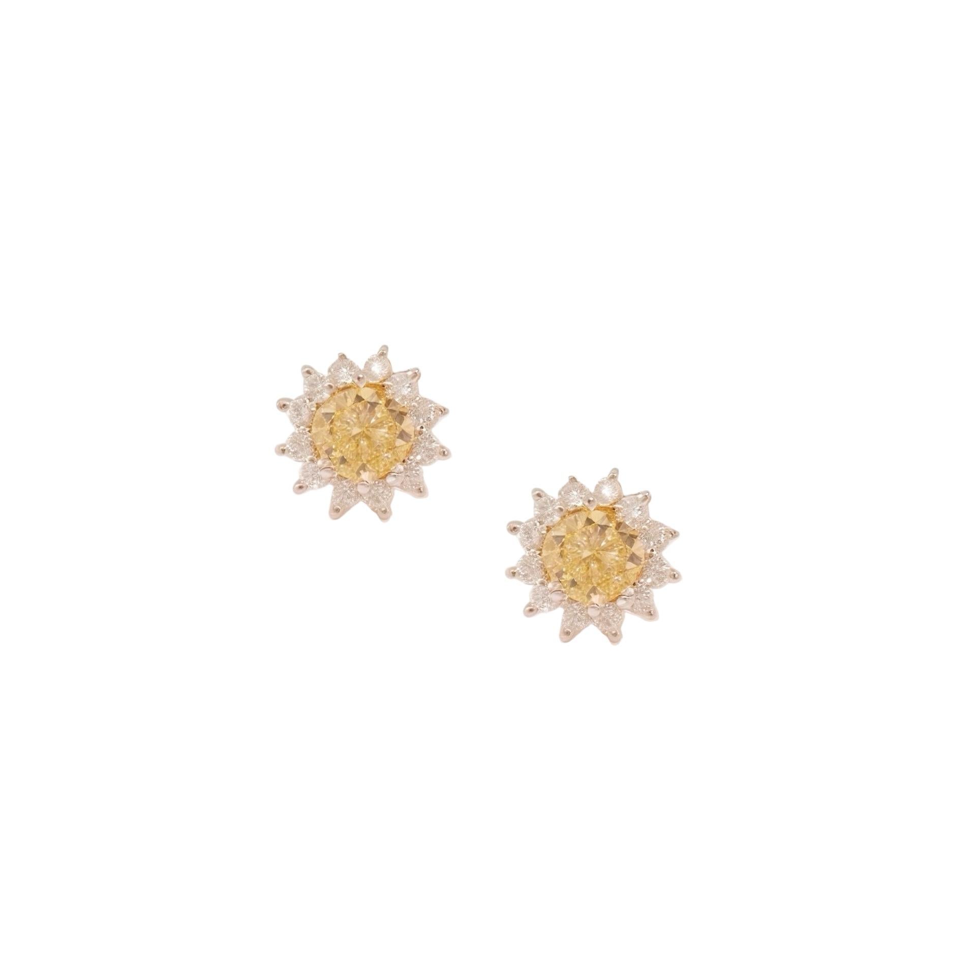 Taille mixte Boucles d'oreilles saphir naturel et diamant en or jaune 14k 2 TCW Certified en vente