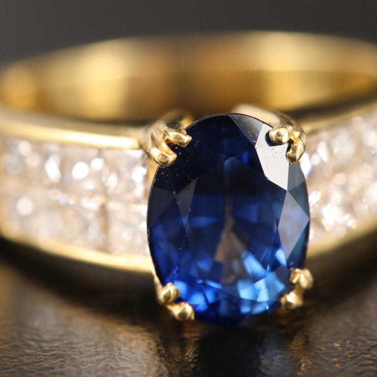 Customizable Natural Sapphire Engagement Ring, 18K Gold Sapphire and