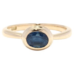 Natural Sapphire Engagement Ring, 18KT Yellow Gold, Ring