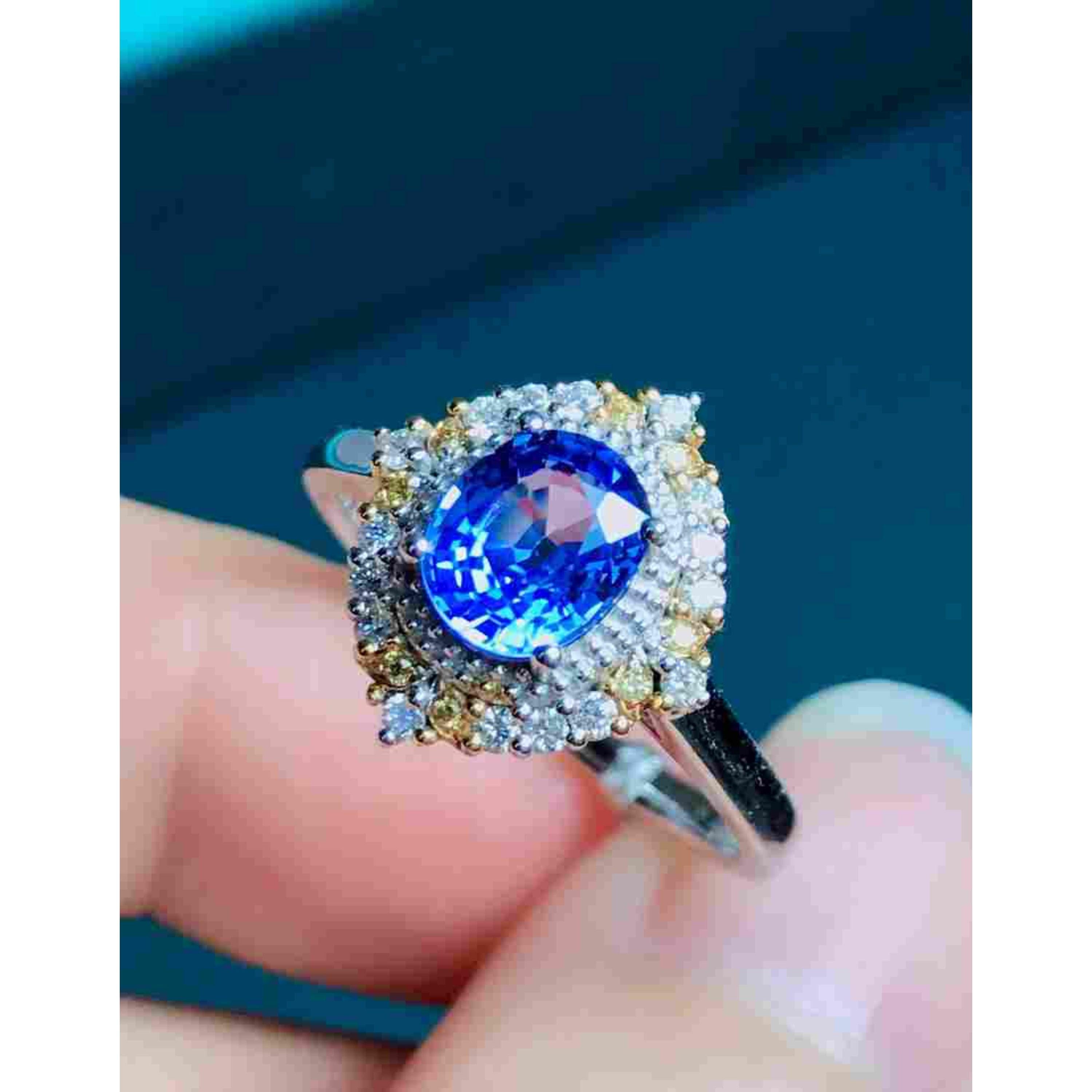 For Sale:  Natural Sapphire Engagement Ring, - Antique Sapphire Wedding Ring 2