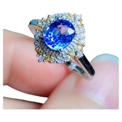 Natural Sapphire Engagement Ring, - Antique Sapphire Wedding Ring