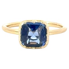 Natural Sapphire Engagement Ring Size 7 14k Gold 2.75 TCW Certified