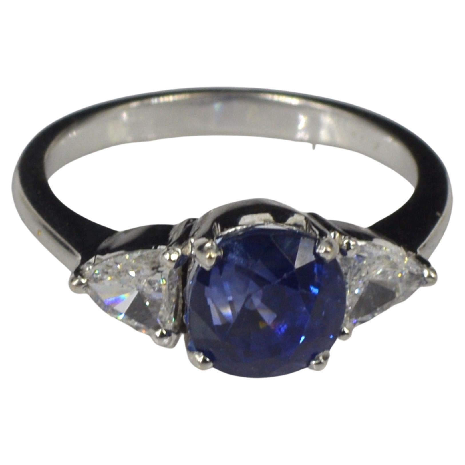 For Sale:  Natural Sapphire Engagement Ring, Vintage Sapphire Wedding Ring