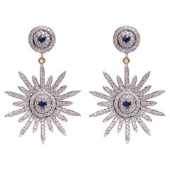 Zaffiro naturale  Orecchini in oro 14K