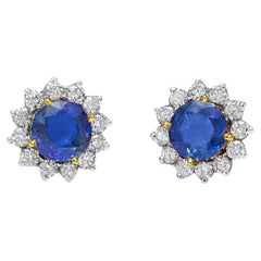 Boucles d'oreilles saphir naturel en or 18K