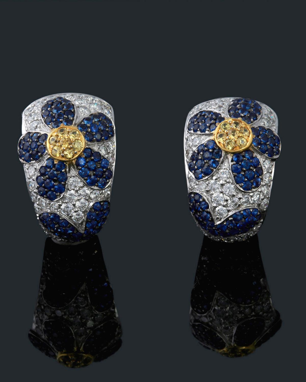 Orecchini con zaffiro naturale in oro 18K In condizioni Nuovo in vendita a jaipur, IN