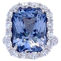 Natural Sapphire Halo Ring #17991