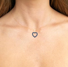 Pendentif coeur saphir naturel 0.62 carats or jaune 10K