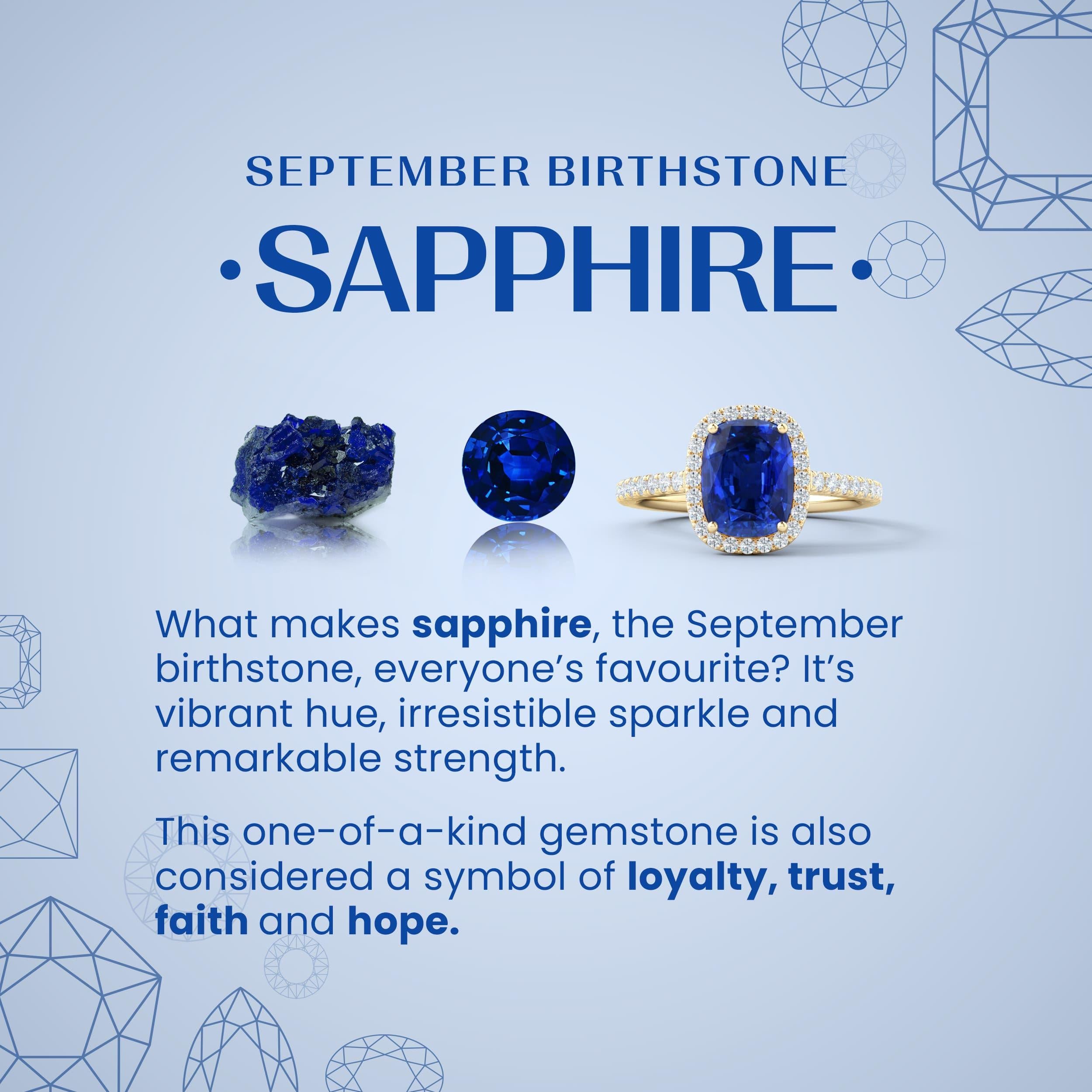 Women's Natural Sapphire Infinity Heart Pendant with Diamonds in 18K White Gold For Sale