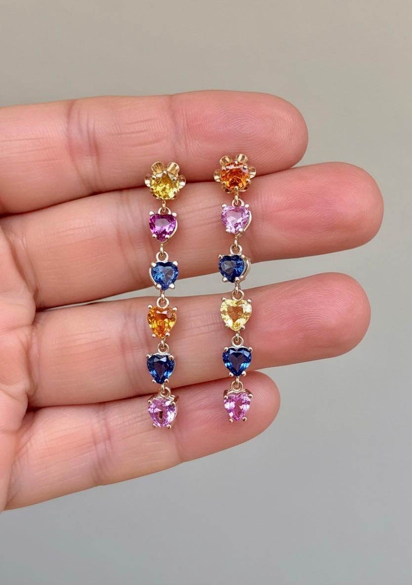 multi-color drop earrings