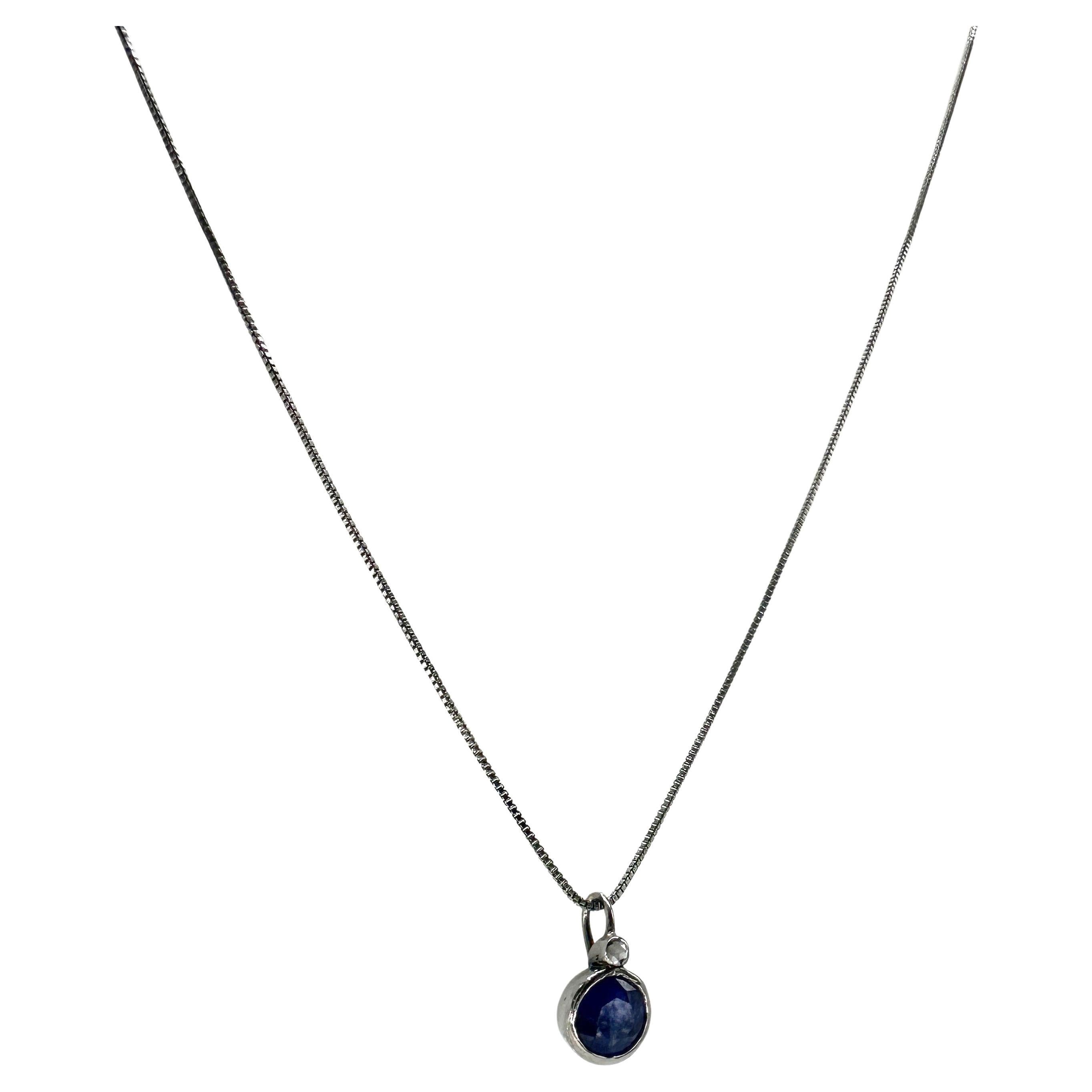 Metal- Silver
Metal purity- sterling silver (92.5% pure silver)
Diamond type- Rose cut Diamond
Diamond origin- Natural real diamond
Gemstone- Blue sapphire
Gemstone origin- Natural SriLankan Sapphire