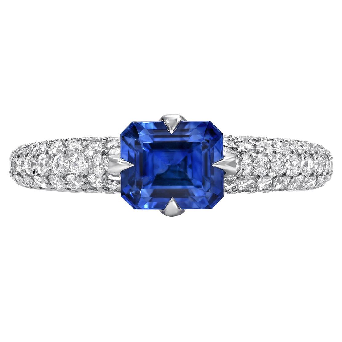 Unheated Sapphire Ring 1.42 Carats AGL Certified Natural