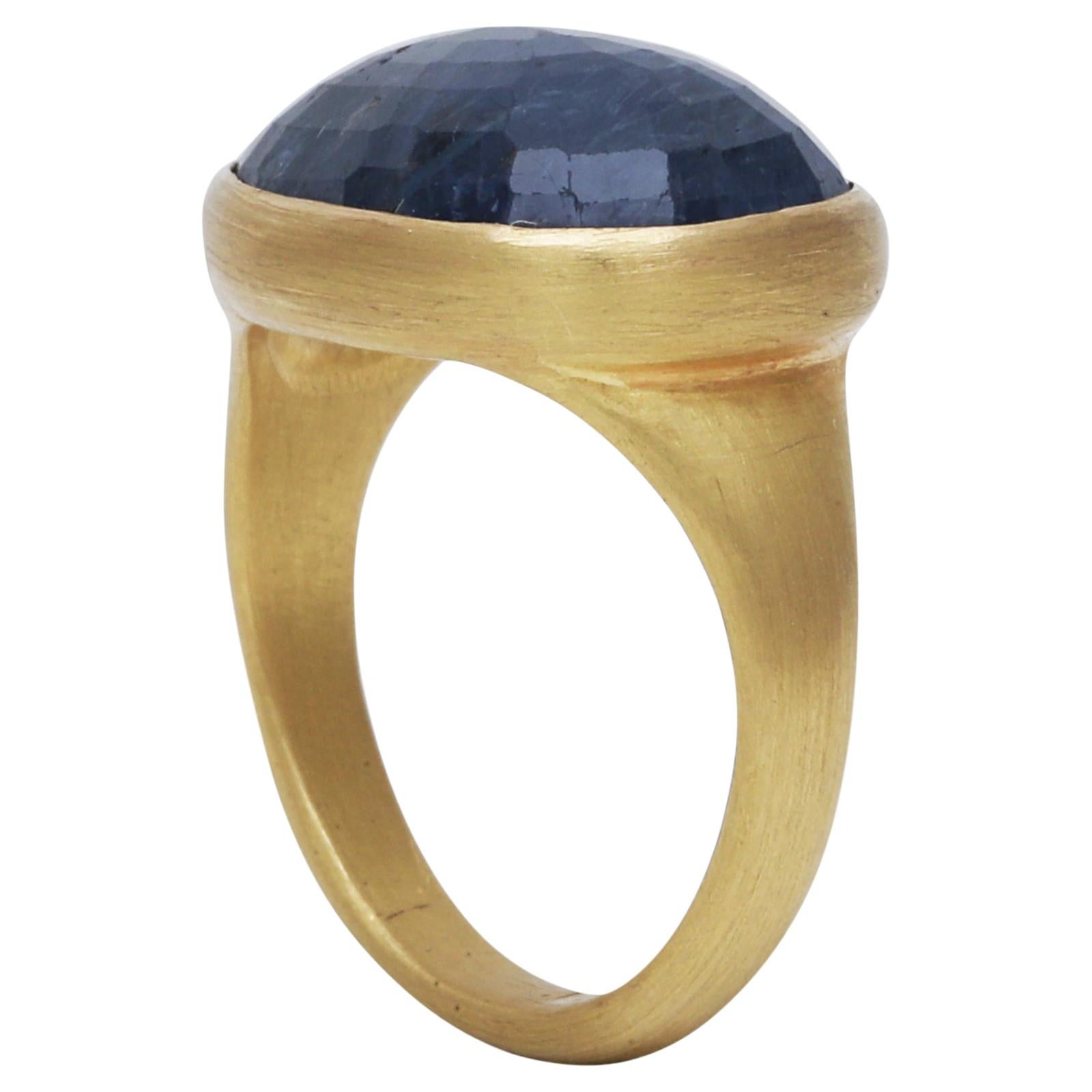 Natural Sapphire Ring Handcrafted in 22 Karat Gold