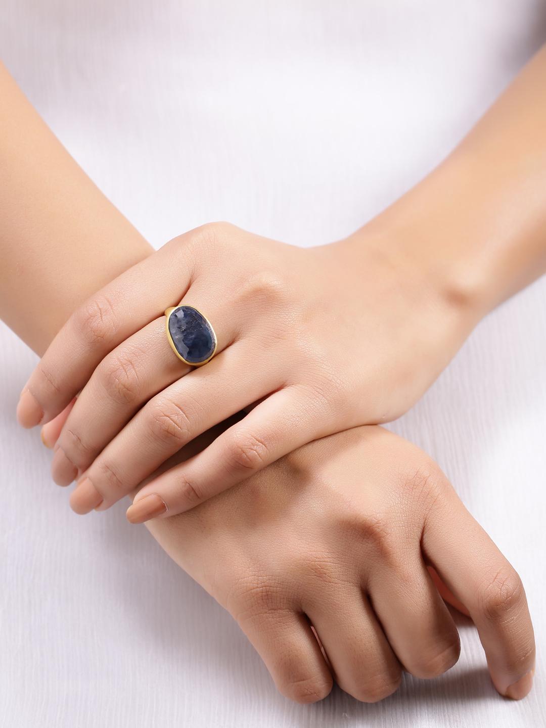 Oval Cut Natural Sapphire Ring Handcrafted in 22 Karat Gold