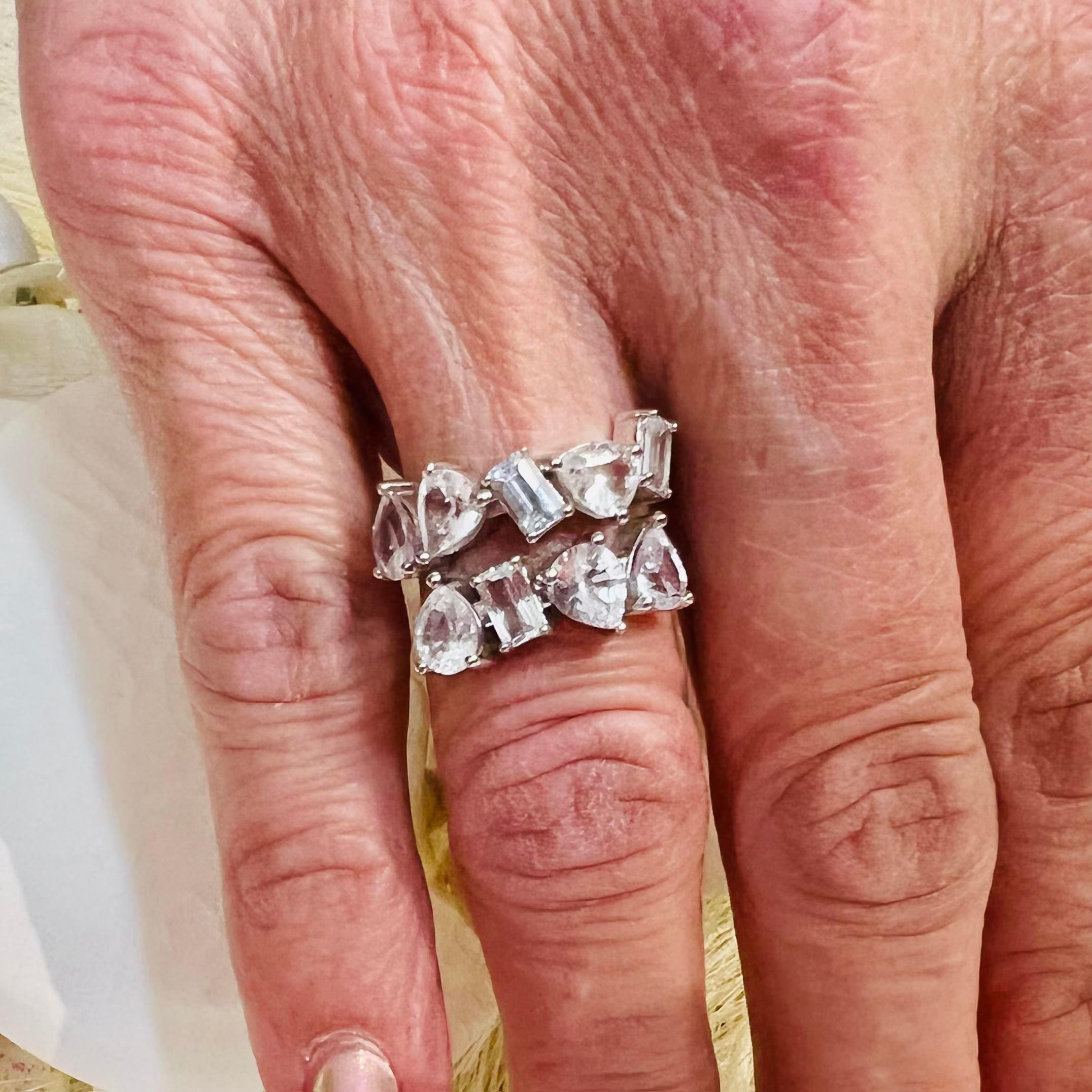 Anello con zaffiro naturale in oro 14k W 5,76 TCW certificati In condizioni Nuovo in vendita a Brooklyn, NY