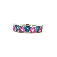 Natural Sapphire Ring Size 7 14k White Gold 0.97 TCW Certified